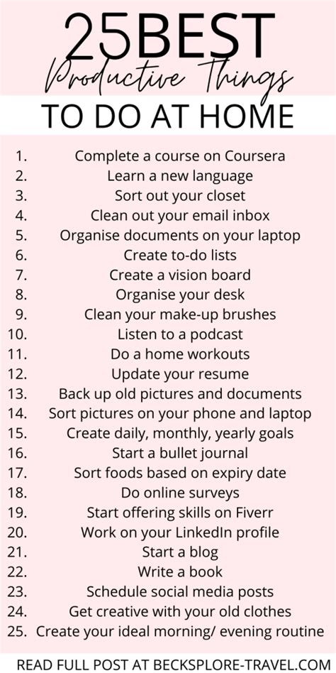 25 Best Productive Things To Do At Home In 2024