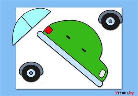 Аппликация Машина из бумаги для детей (шаблоны)