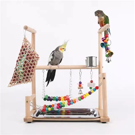 Aire De Jeux Pour Perroquets Perchoir En Bois Cage Oiseaux