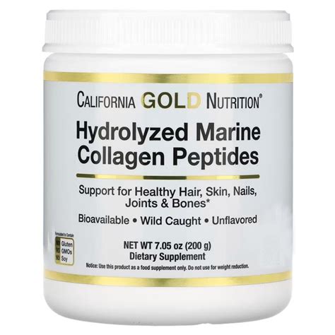 Гидролизованные пептиды морского коллагена, без добавок, 200 г ...