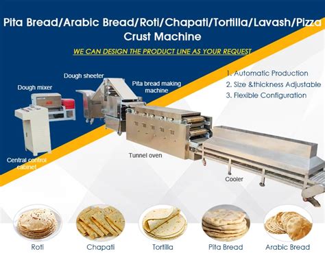 Commercial Automatic Arabic Pita Bread Roti Chapati Making Machine And