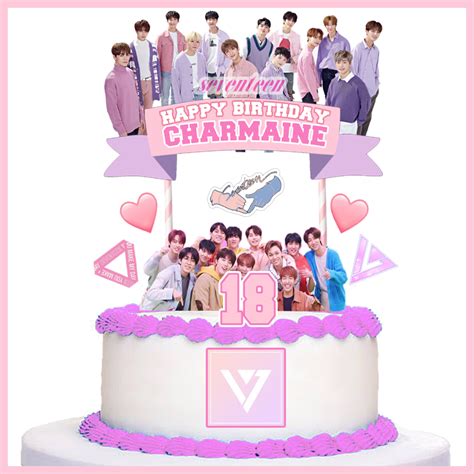 Customized Seventeen 17 Kpop Cake Topper And Party Decorations Shopee