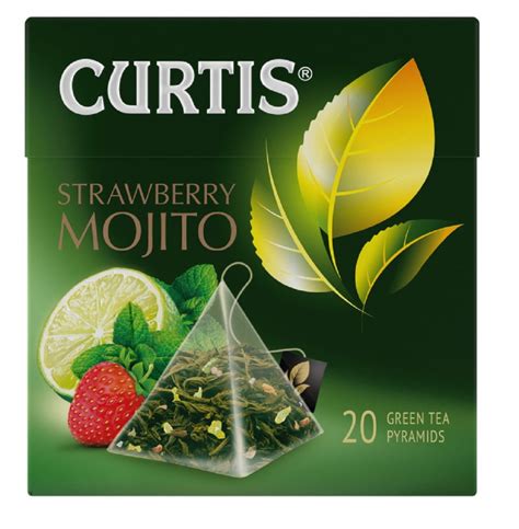 CURTIS Green Tea Strawberry Mojito (20 Tea Pyramid Sachets) - Set of 2 ...