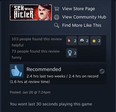 Steam Sex With Hitler Review R Humorousreviews
