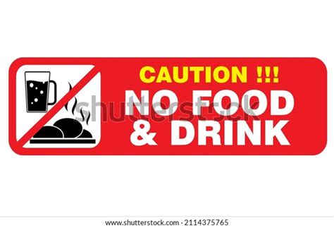 No Food Drink Danger Sign Warning Stock Vector Royalty Free