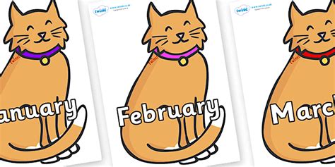 Months Of The Year On Pussy Cats