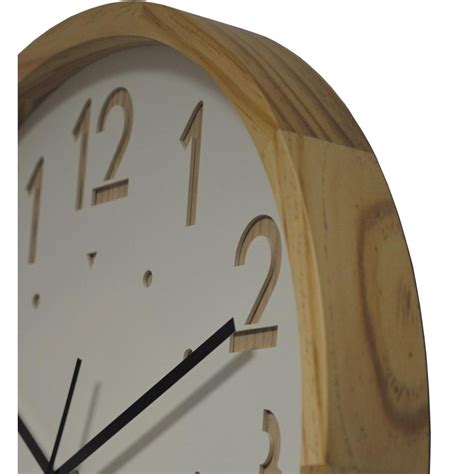 Orium By Cep Oslo Horloge Murale Diam Tre Cm Cadre En Bois Blanc