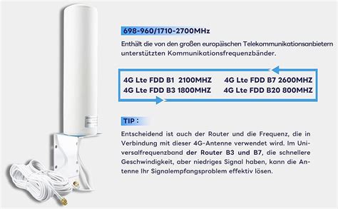 Boobrie 10 12dbi 4g Antenne Outdoor Dual Sma Male Mit 5m Rg174 Kabel Hohe Verstärkung 698