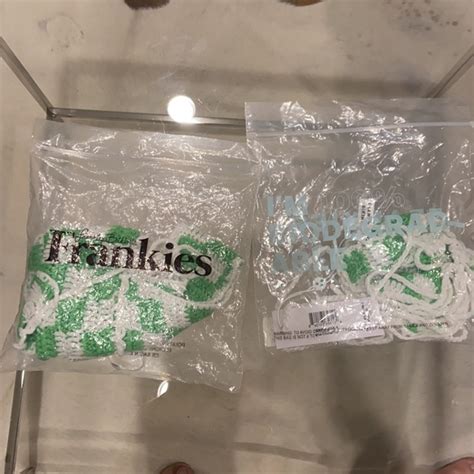 Frankie S Bikinis Swim Frankies Crochet Bikini Set Green White Checkered Poshmark