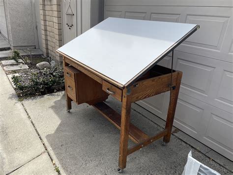 Vintage Mayline Drafting Table Solid Oak For Sale In Westminster Ca