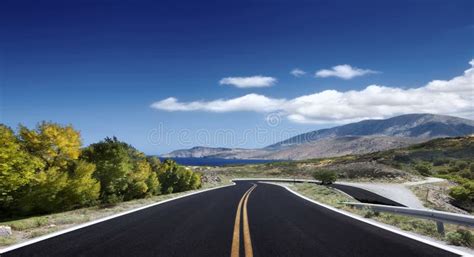 Empty Rural Asphalt Highway Perspective Stock Photo Image Of Line