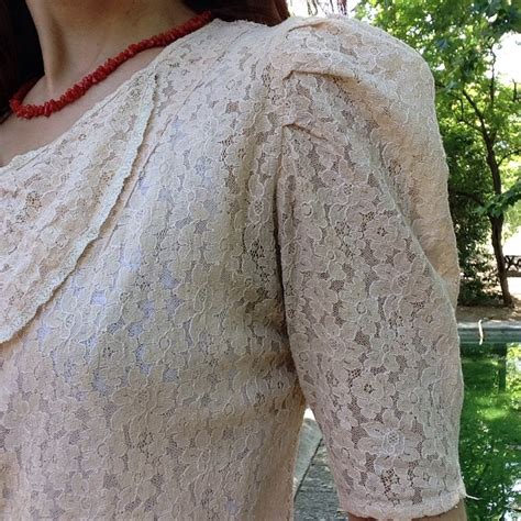 1930s French Pink Nude Lace Lucite Flowers Buttons Bow Tie Colar Etsy