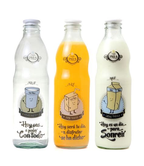 Agua Jugo Leche Botellas De Bebidas Etiquetas De Bebidas