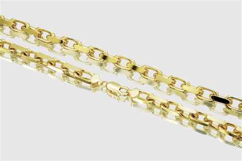 3mm 8mm 10k Solid Heavy Cable Link Yellow Gold Necklace Uverly