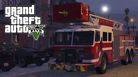 GTA 5 Rescue Mod V SP 6 Ladder Truck YouTube