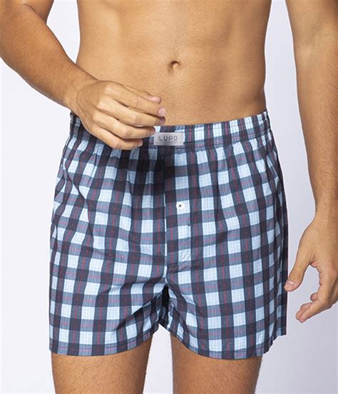 Cueca Samba Can O Tecido Plano Xadrez Lupo Algod O Marinho Lingerie Br