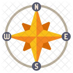 Cardinal Directions Icon - Download in Colored Outline Style