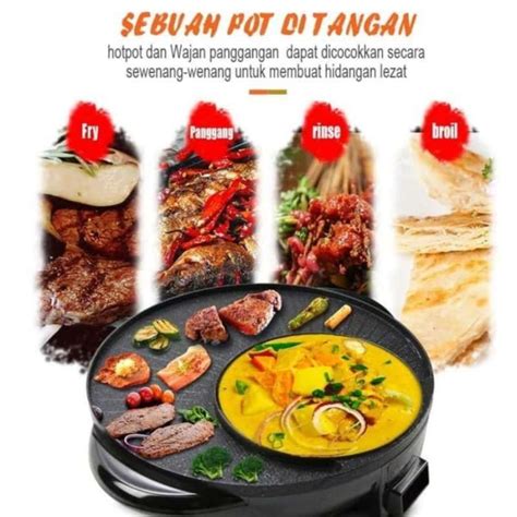 Jual Alat BBQ Elektrik 2 In 1 Hot Pot Shabu Grill Pan Electric Serbaguna Di Seller Kangtaw Store