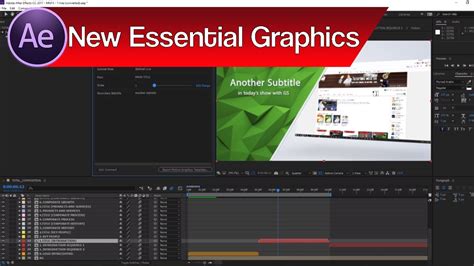 New Essential Graphics In After Effects How To Edit After Effects