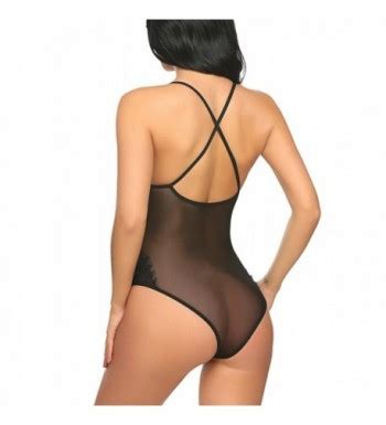 Women One Piece Lingerie Lace Fishnet Teddy Bodysuit Mesh Babydoll Black Cr Ycage