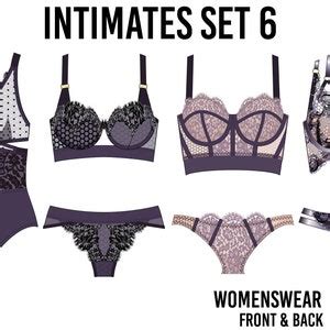 Womens Intimates Lingerie Set Cad Technical Drawing Adobe Illustrator Etsy