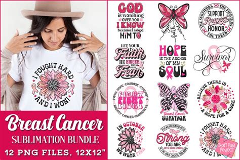 Breast Cancer Sublimation Bundle Pink Ribbon Awareness Png