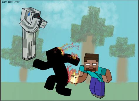 Minecraft Null 303 And Herobrine By Gasterblaster Master On Deviantart