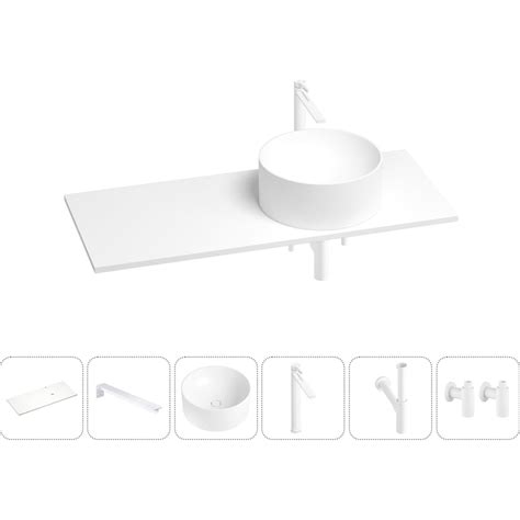 Раковина-столешница с чашей справа Wellsee Le.charme в наборе 6 в 1 ...