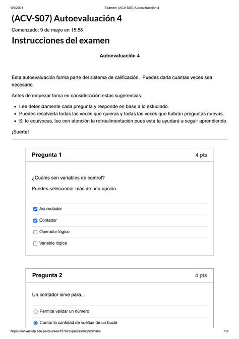 Examen ACV S07 Autoevaluación 4 9 5 2021 Examen ACV S07