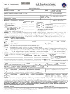 Claim for Compensation U.S. Department of Labor - DOL / claim-for ...
