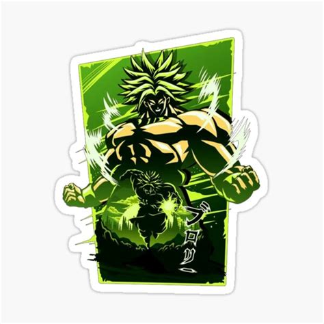 "Green Hair Broly Manga Kawaii Art" Sticker for Sale by retrous | Redbubble