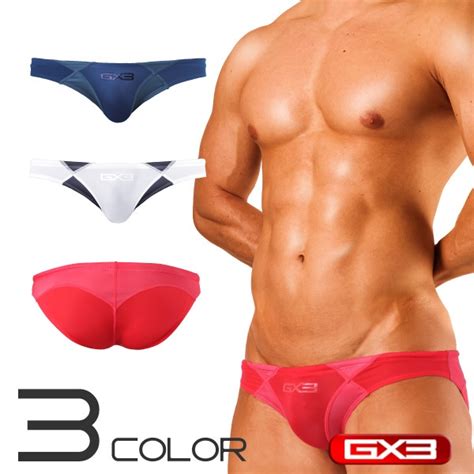 GX3 HYBRID COLOR Transparent Bikini Briefs Glossy Texture Racing Swimming Trunks Nude Men S