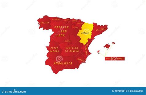 Aragon Map Spain Region Stock Vector Illustration Of Malaga 187503619