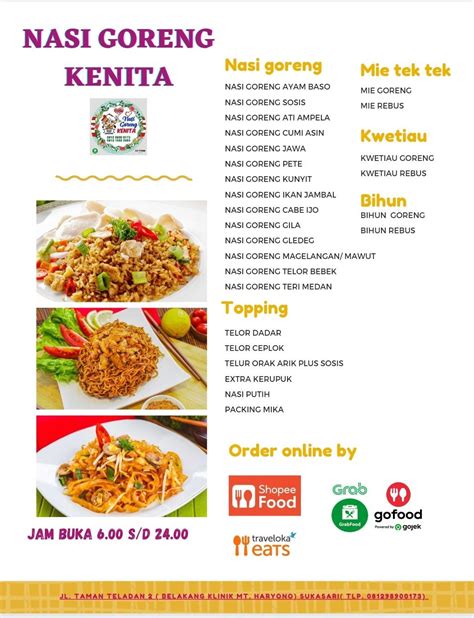 Carta Del Restaurante Nasi Goreng Kenita Tangerang