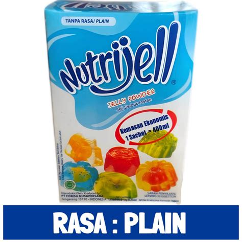 Nutrijell Jelly Powder Agar Agar 1box 12 Sachets Plain Putih