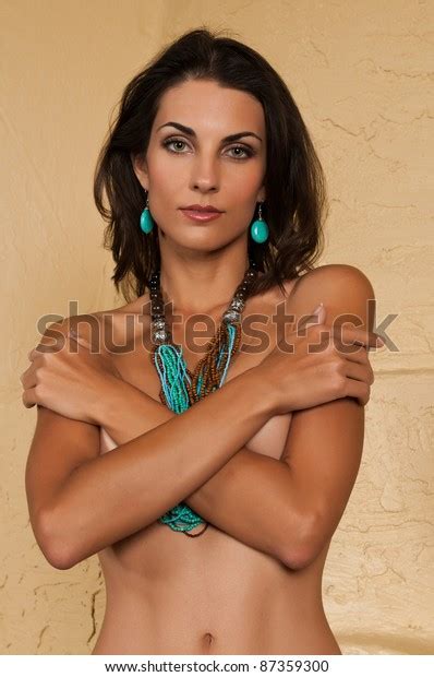 Beautiful Czech Brunette Nude Against Yellow Stock Photo Shutterstock