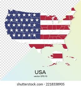 United States America Map Political Usa Stock Vector Royalty Free