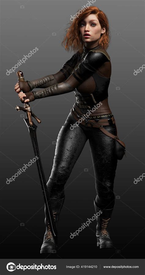 Fantasy Sword Fighter Leather Armor Stock Photo By Ravven 419144210