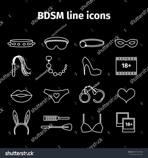 Bdsm Line Icons Adult Sex Toys Stock Vector Royalty Free Shutterstock