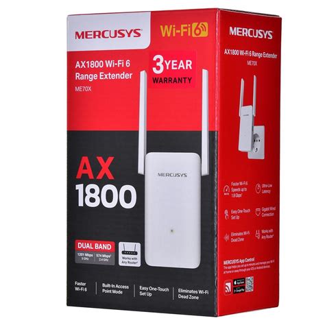 Maršrutizatorius Mercusys Ax1800 Wi Fi Range Extender Me70x 80211ax