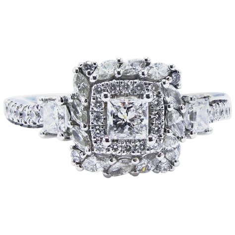 Dazzling Princess Cut Halo Ring For Sale At 1stdibs