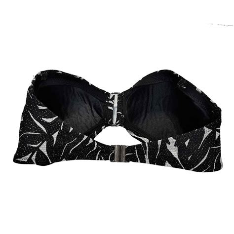 Y2k Niptuck Swim Black White Bandeau Bikini Top Australian Swimwear Size Small EBay