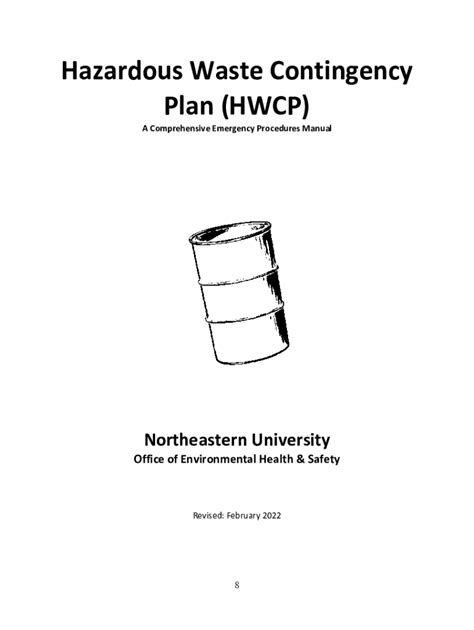 Fillable Online Hazardous Waste Storage Contingency Plan Emergency