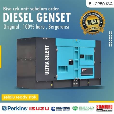 Jual Genset Silent Kva Perkins Cummins Isuzu Emerald Phase Ultra