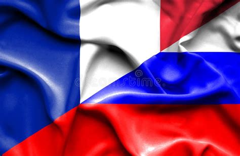 Bandera Que Agita De Rusia Y De Francia Stock De Ilustraci N