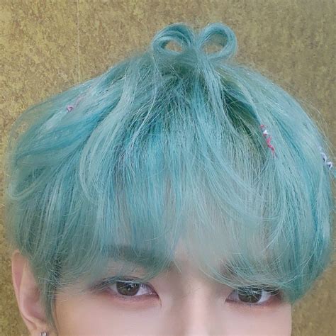 Mint Hair Green Hair Blue Hair Mint Green Pink Blue Emerald Hair Mint Aesthetic Kpop Hair