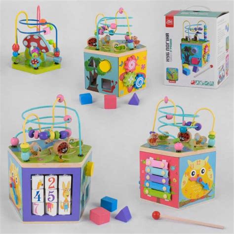 Мультикуб развивающий деревянный логический куб 18515(БФ/2), ксилофон ...