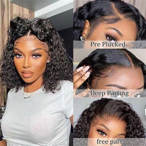 Cueki X Bob Curly Lace Front Wigs Human Hair For Density