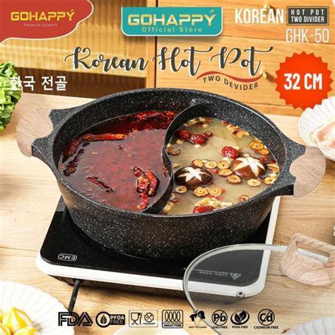 Jual PANCI HOT POT 32 CM Shabu Shabu Steamboat Alat Panggang Kuah 2 Sisi Di Seller Haura