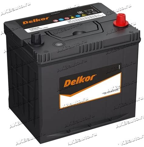 Аккумулятор автомобильный Delkor 75D23L 65 А/ч 570 А обр. пол. Азия ...